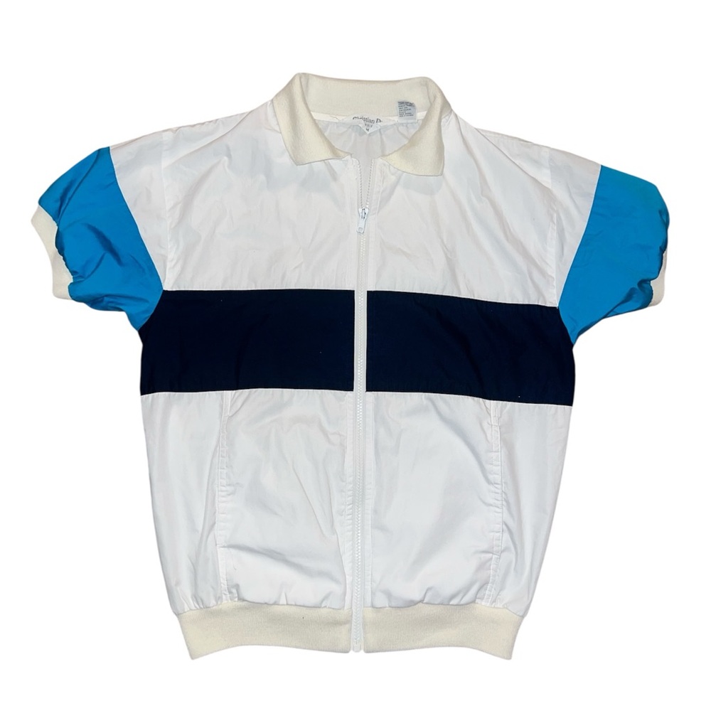 Christian Dior Vintage White,Blue and black short Sleeve Jacket